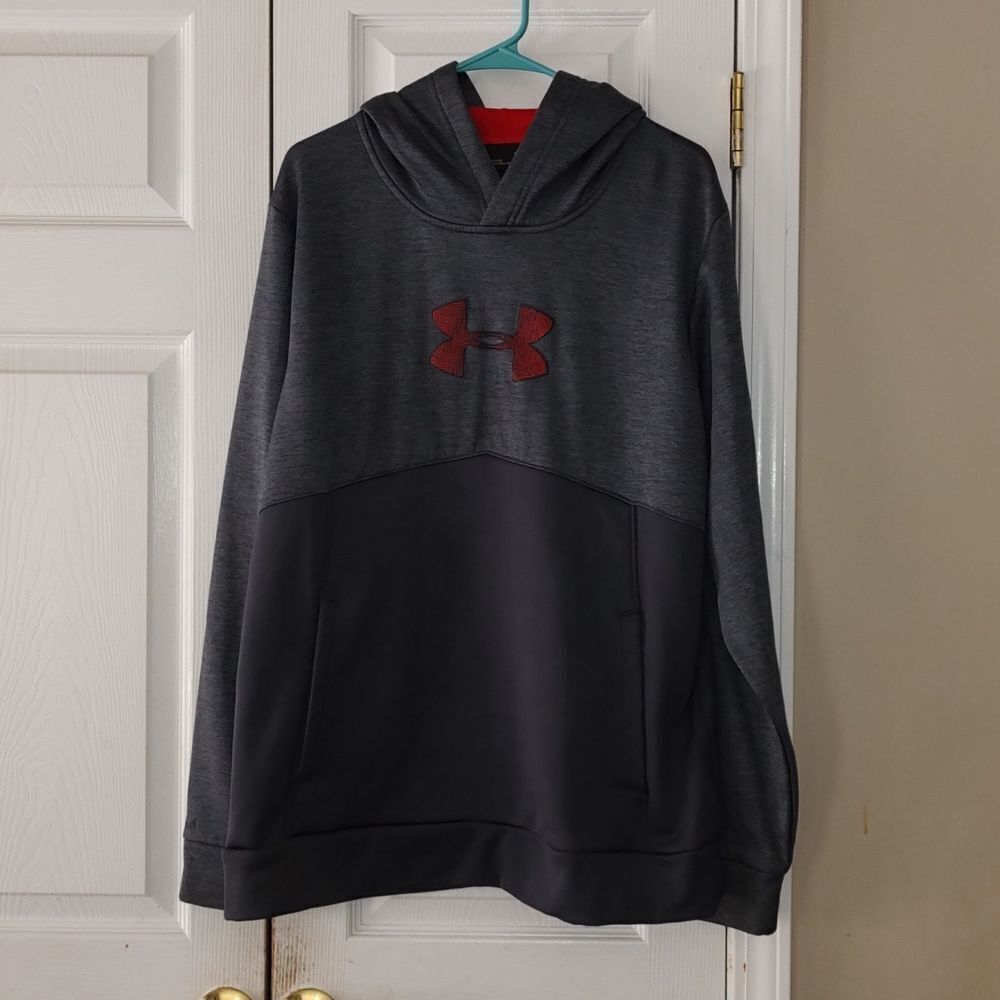 Under Armour gray red loose hoodie sweatshirt  Sz L NWOT